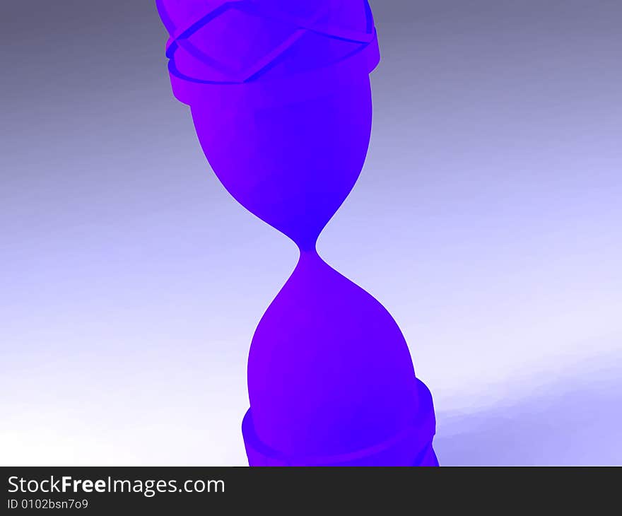 Ultramarine shape hourglas on light violet background. Abstract concept. Ultramarine shape hourglas on light violet background. Abstract concept.