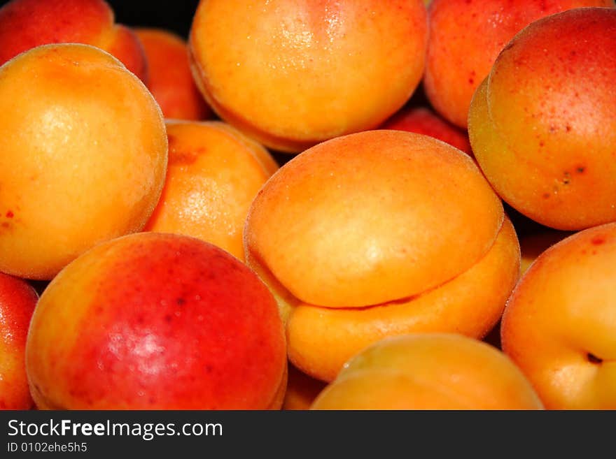 Fresh ripe beautiful and tasty apricots