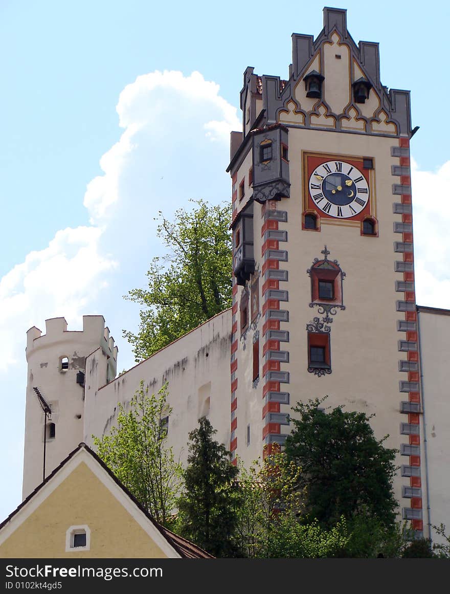 Castle towering over the old city of Fuessen, Germany. Castle towering over the old city of Fuessen, Germany