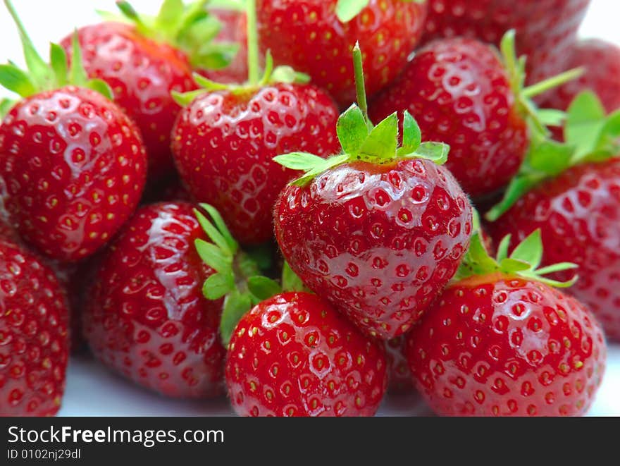 Shot of a pile of fresh strawberries