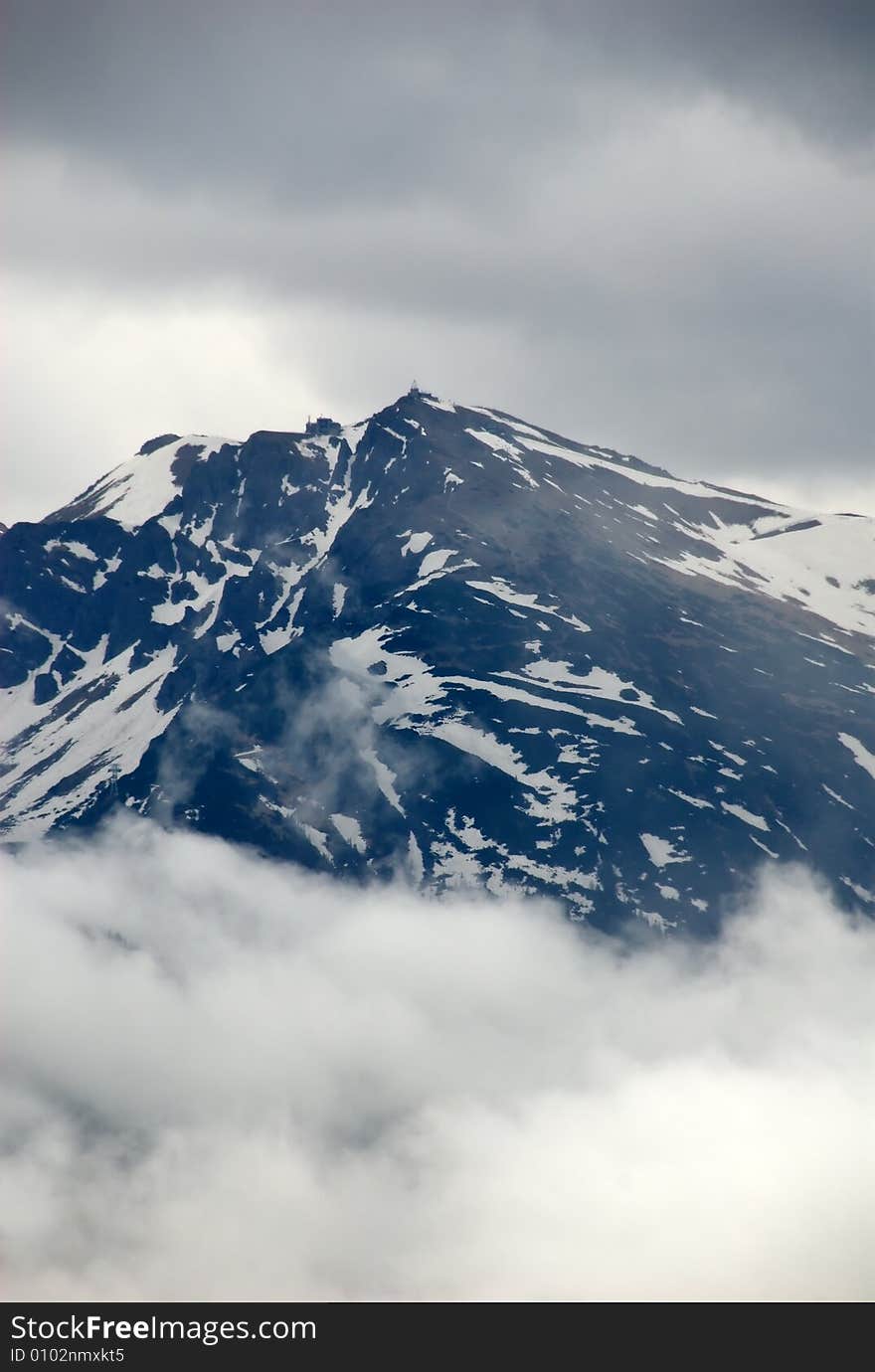 Snowcovered high mountain in Poland