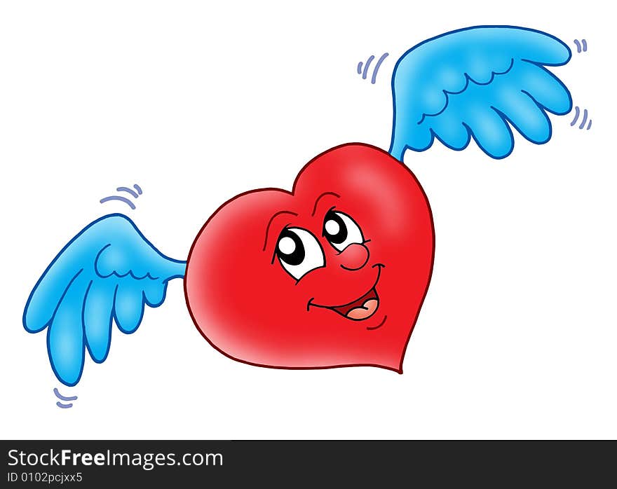 Smiling heart with wings