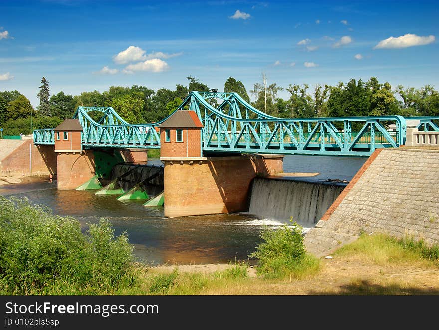 Weir on Odra river