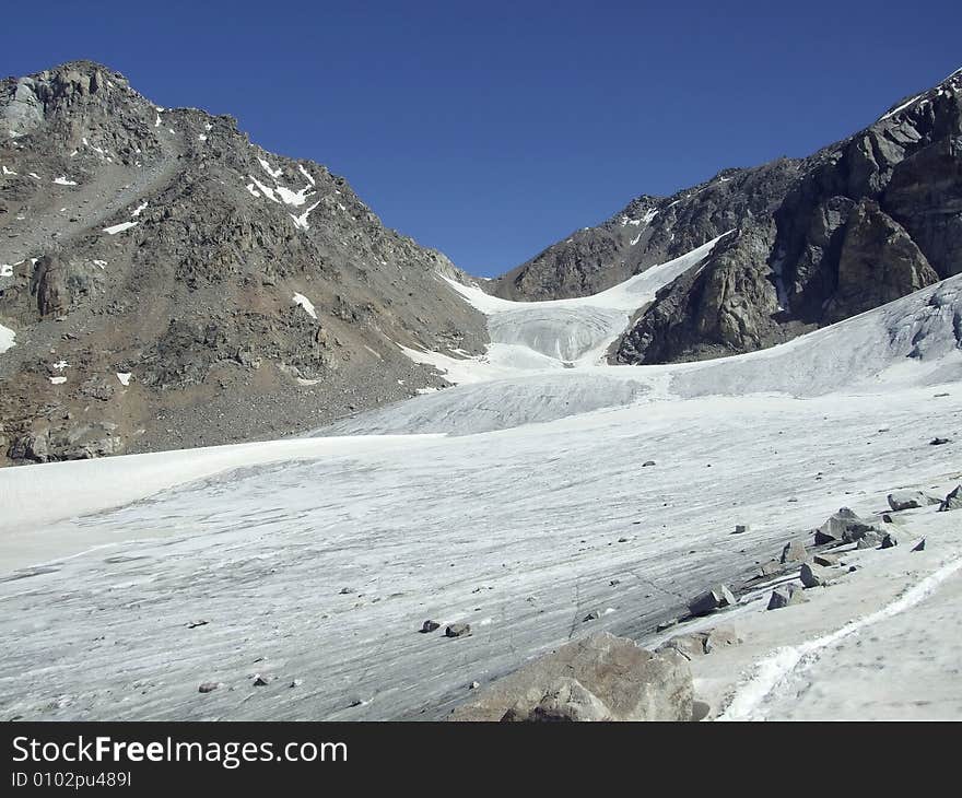 Icy top of a mountain