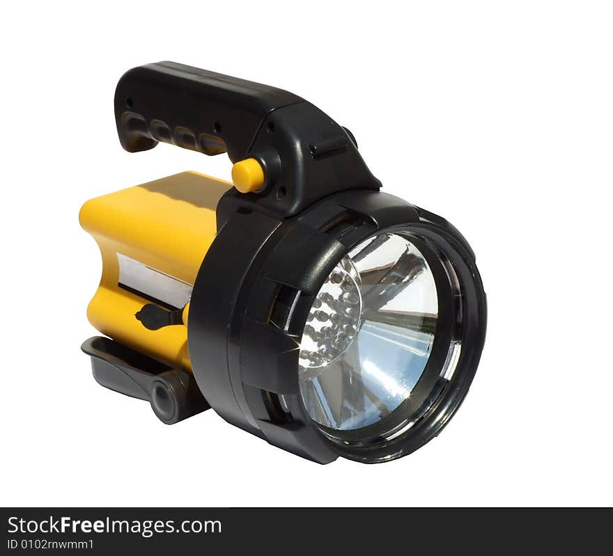 Halogen handle lamp isolated on white, with clipping path. Halogen handle lamp isolated on white, with clipping path