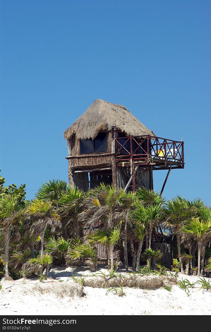 Beach hut in mexico