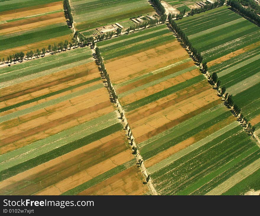 Take the photo from airplane near Urumqi. Take the photo from airplane near Urumqi