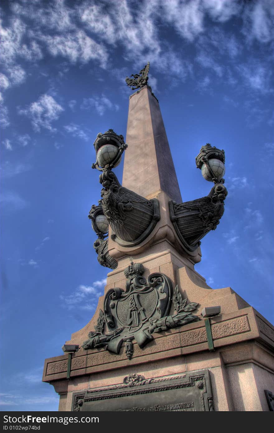 Historic lamp on Troitsky brige at St. Petersburg. Historic lamp on Troitsky brige at St. Petersburg