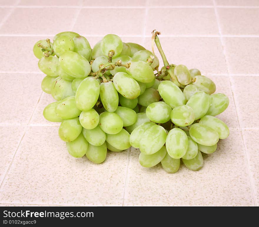 Grapes on a kitchen counter top