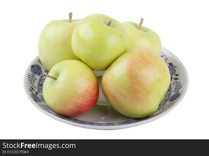 Some apples on a plate