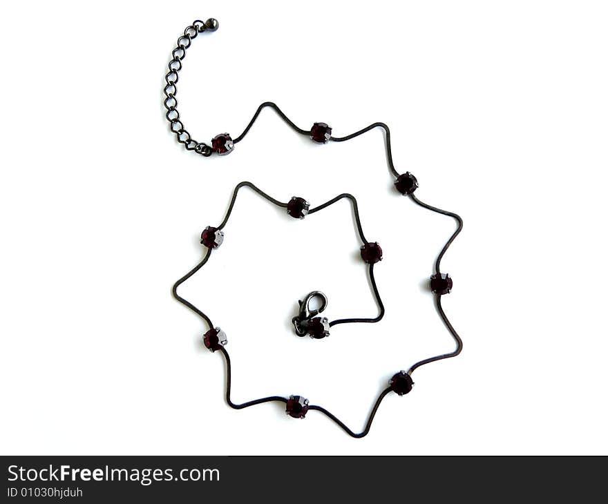 Decorative necklace isolated on the white background