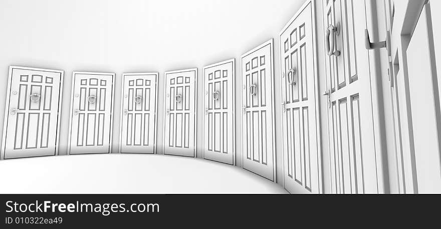 3d image of grey doors. 3d image of grey doors.