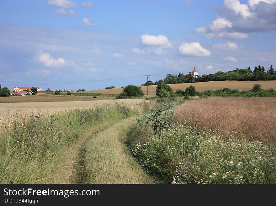 View of church from field