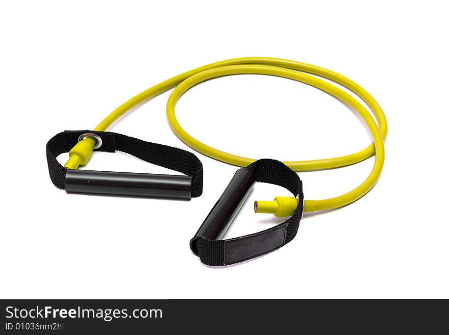 Rubber for aerobics power exercise, isolate on the white background(with clipping path). Rubber for aerobics power exercise, isolate on the white background(with clipping path)