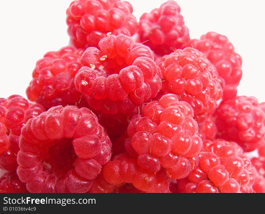 Detail of big appetizing raspberries. Detail of big appetizing raspberries