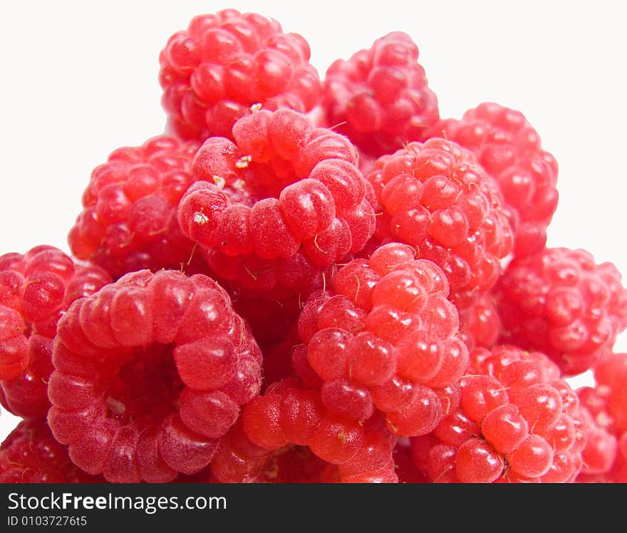 Detail of big appetizing raspberries. Detail of big appetizing raspberries