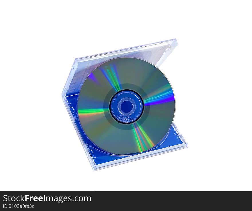 Compact disk and the case close-up