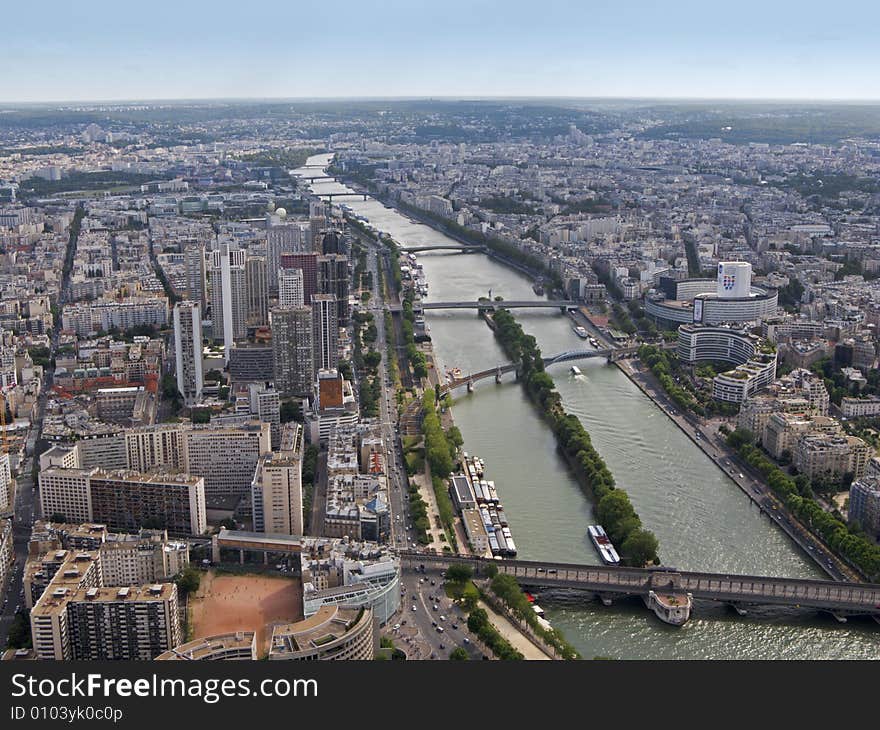 This is the river Senna from the 3rd floor of the Tour Eiffel. This is the river Senna from the 3rd floor of the Tour Eiffel