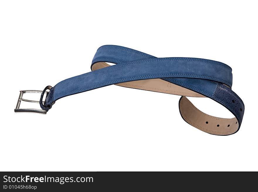 Convolute Blue Belt With Buckle