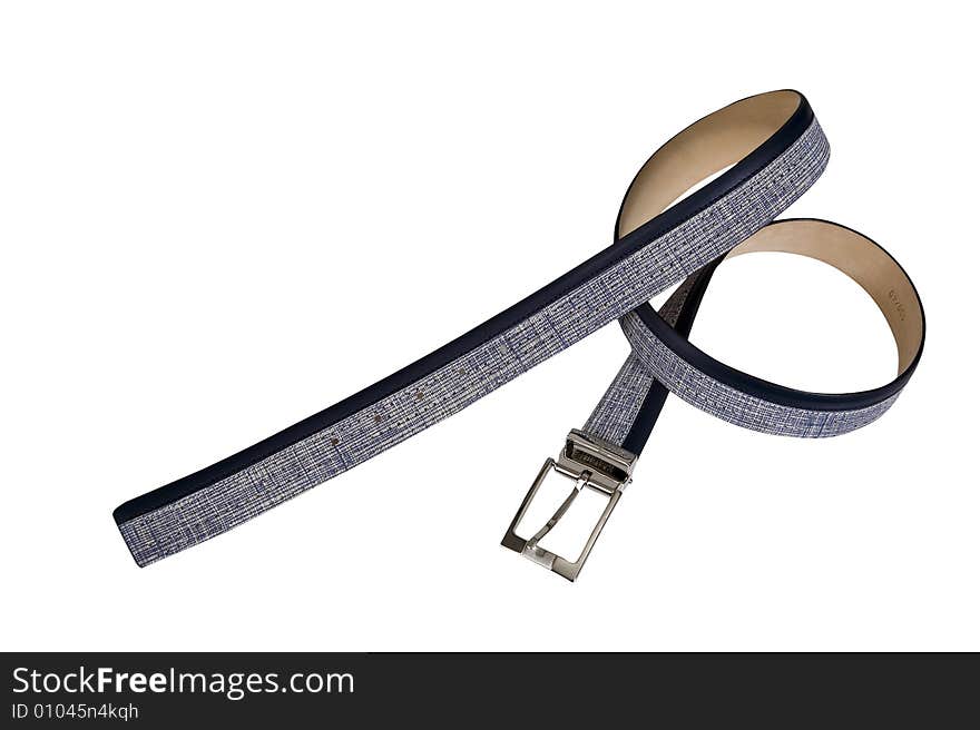 Convolute grey belt with texture isolated on white background