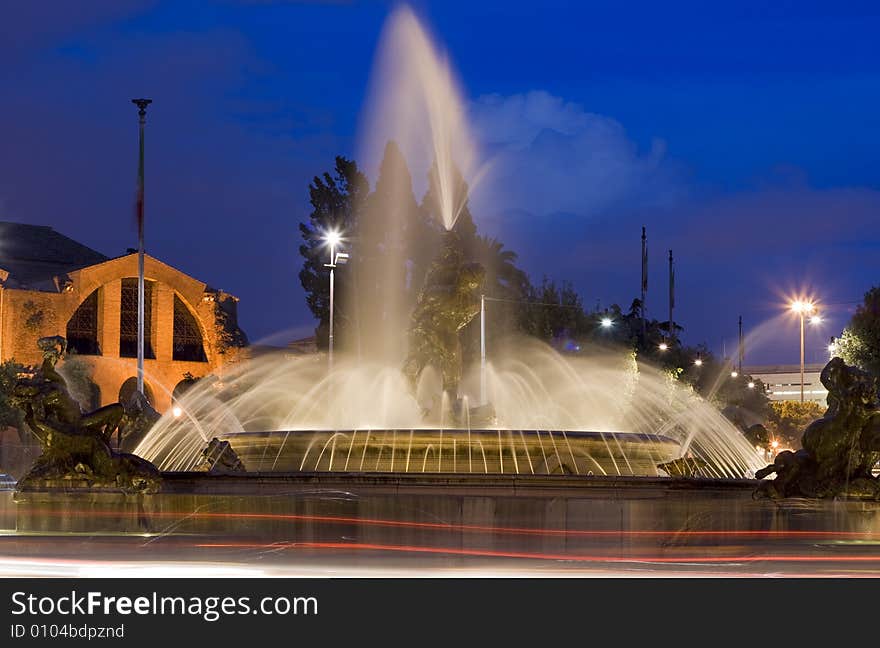 Fountain on plazza Repubblica. Italy, Rome.