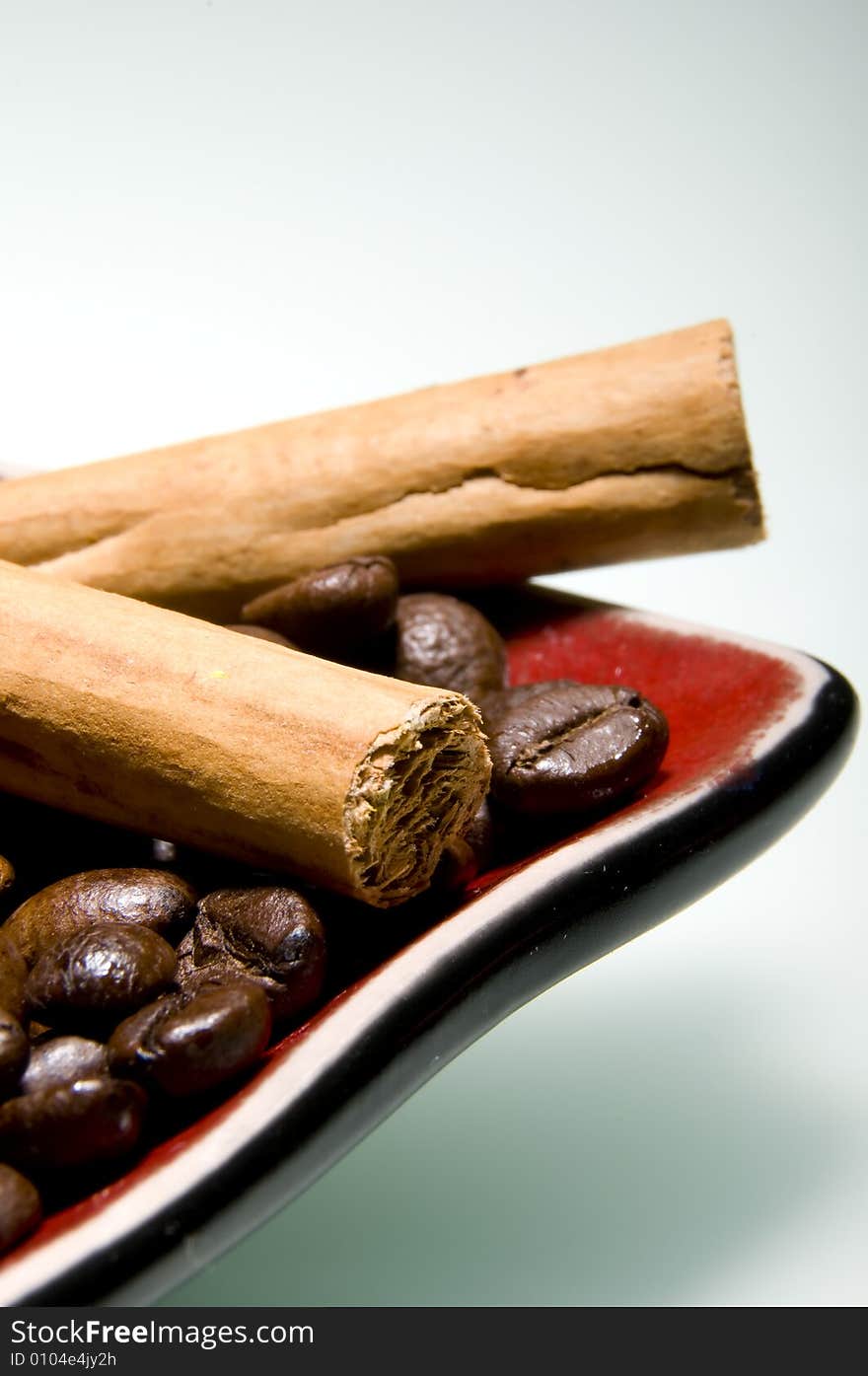 Cinnamon sticks and coffee