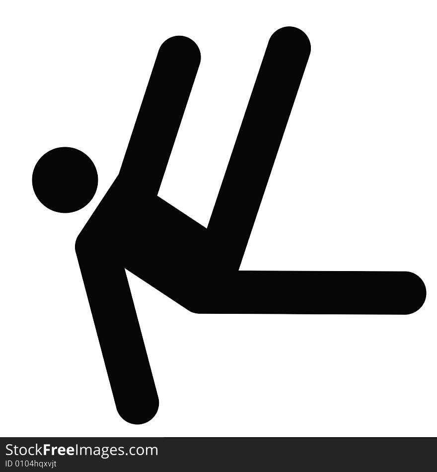 Logo of gymnastics, black silhouette of a man