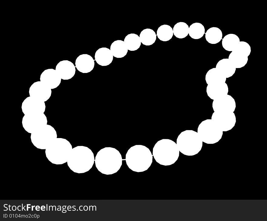 A necklace over black background.