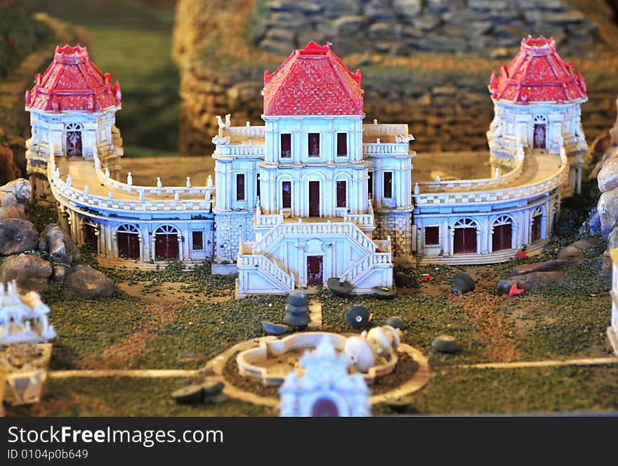 Model of traditional building， castle， bastile