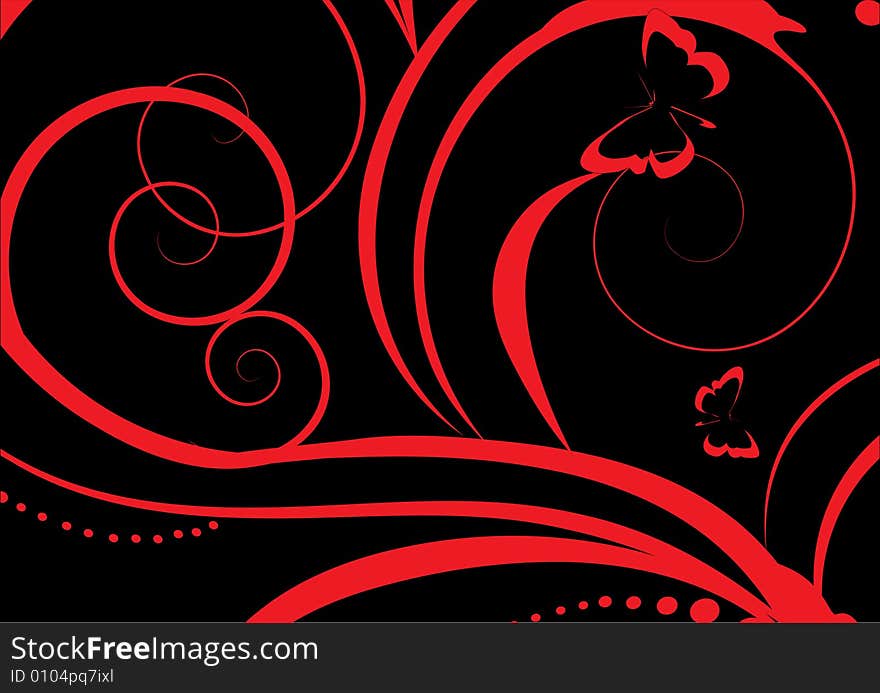 Black and red design ornament