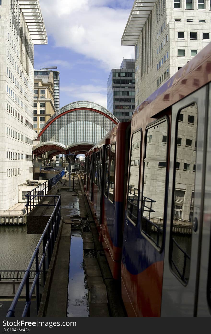 Modern Overland Train Leaving Platform