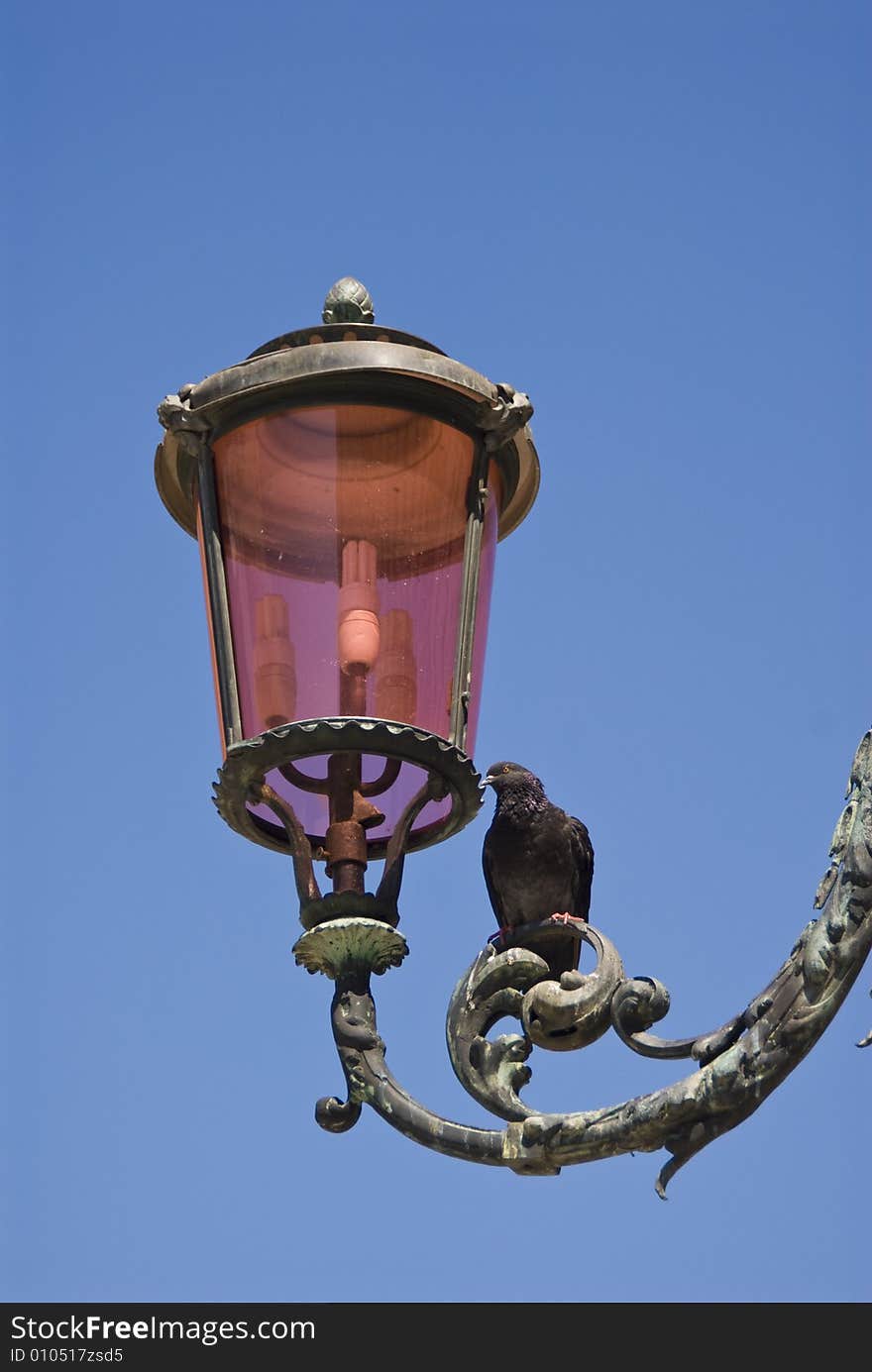 Lamppost on Piazza San Marco in Venice, Italy