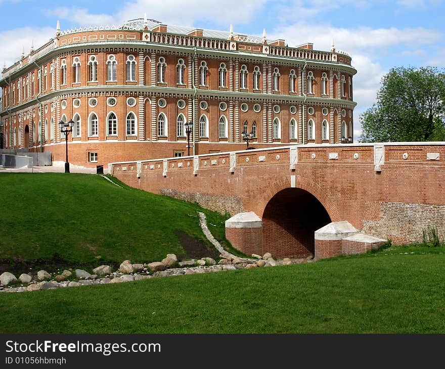 Palace with bridge in Tsaritsyno park, Moscow, Russia. Palace with bridge in Tsaritsyno park, Moscow, Russia