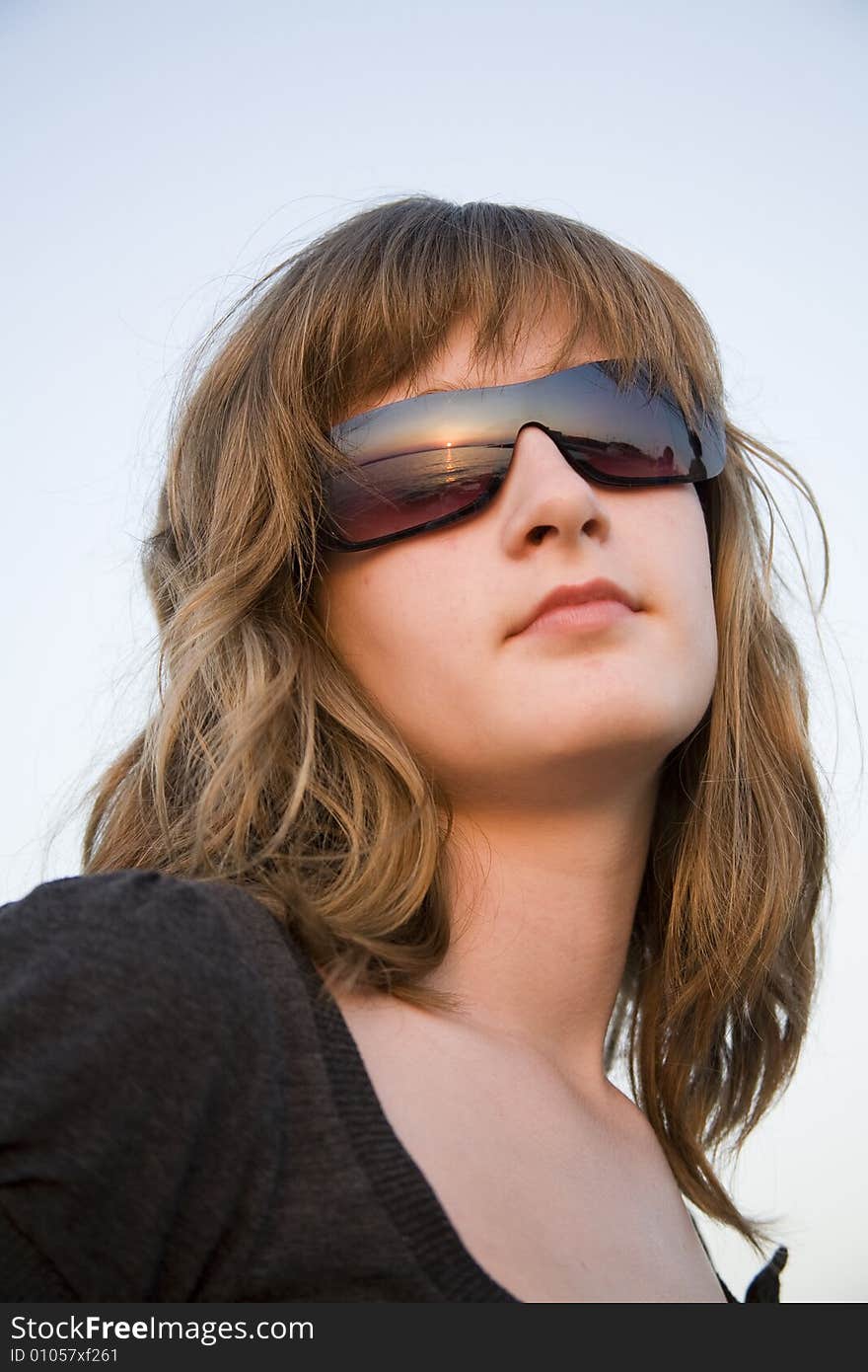 Beautiful teen girl with sunglases