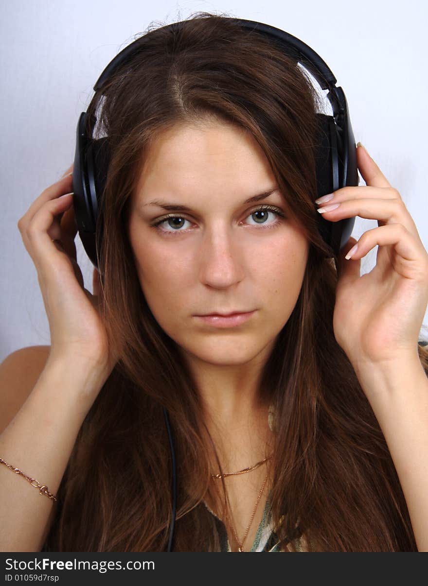 Girl listening a music