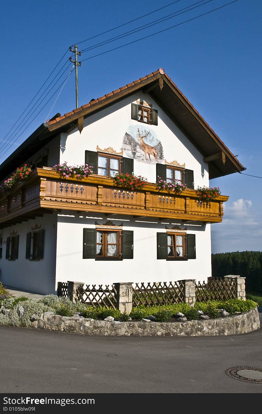 Decorated house in bavarian style. Decorated house in bavarian style