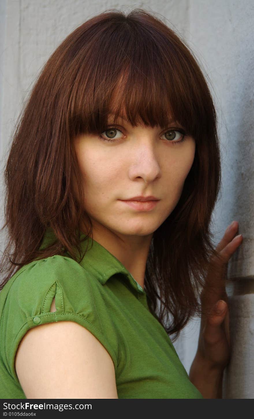 Portrait of girl on a central street