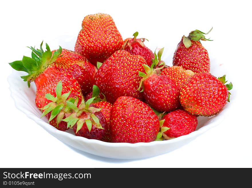 Strawberries On Plate