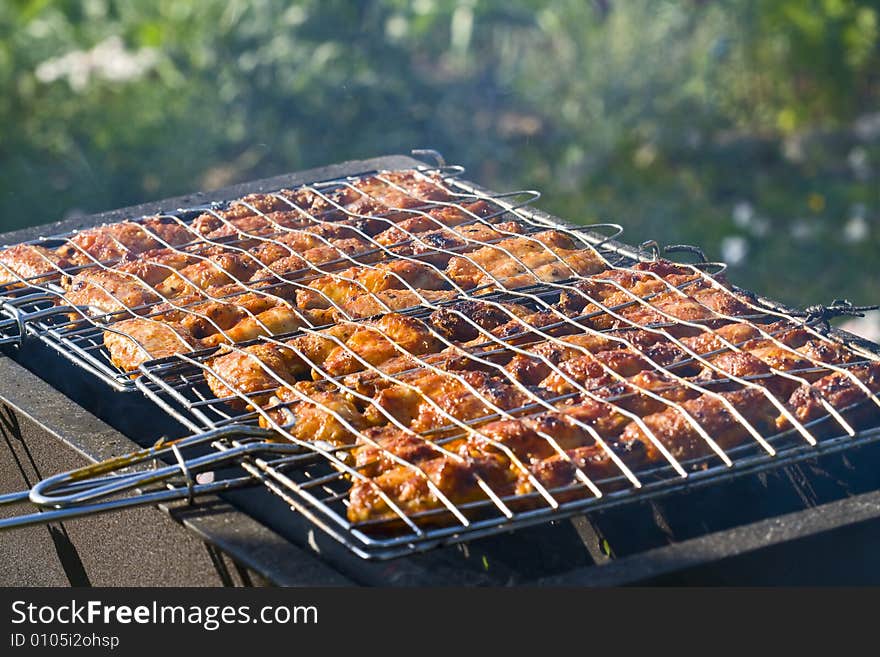 Appetizing Barbecue on the grill