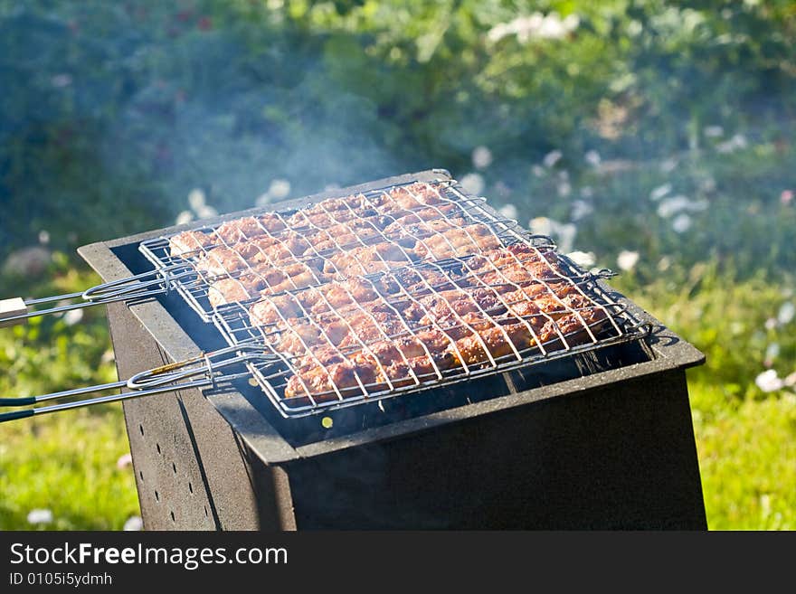 Appetizing Barbecue on the grill