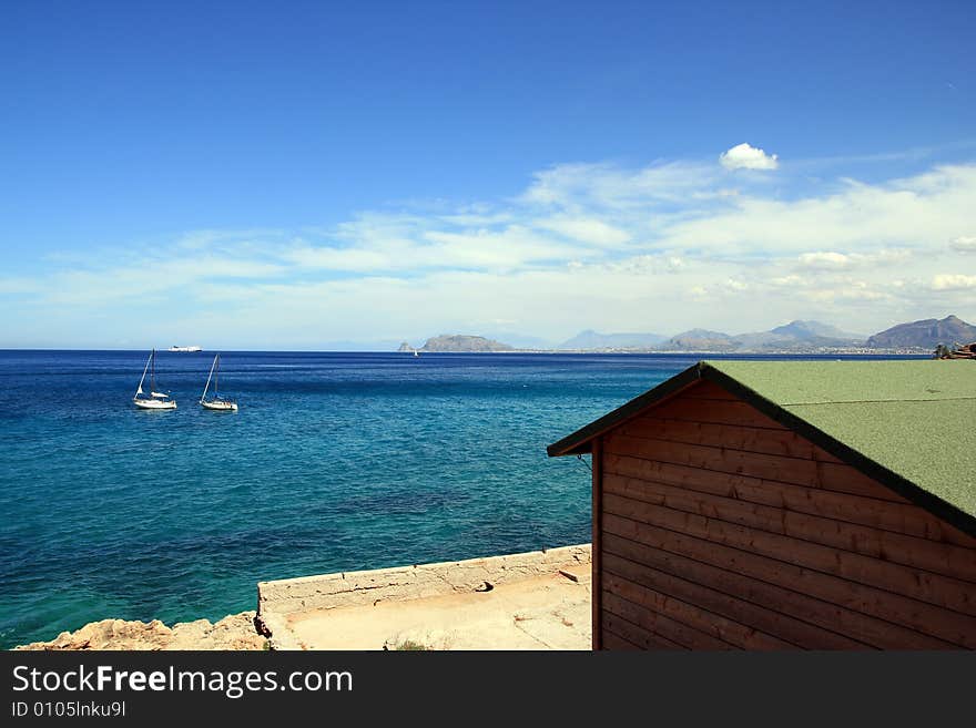 Blue summer seascape, Italy