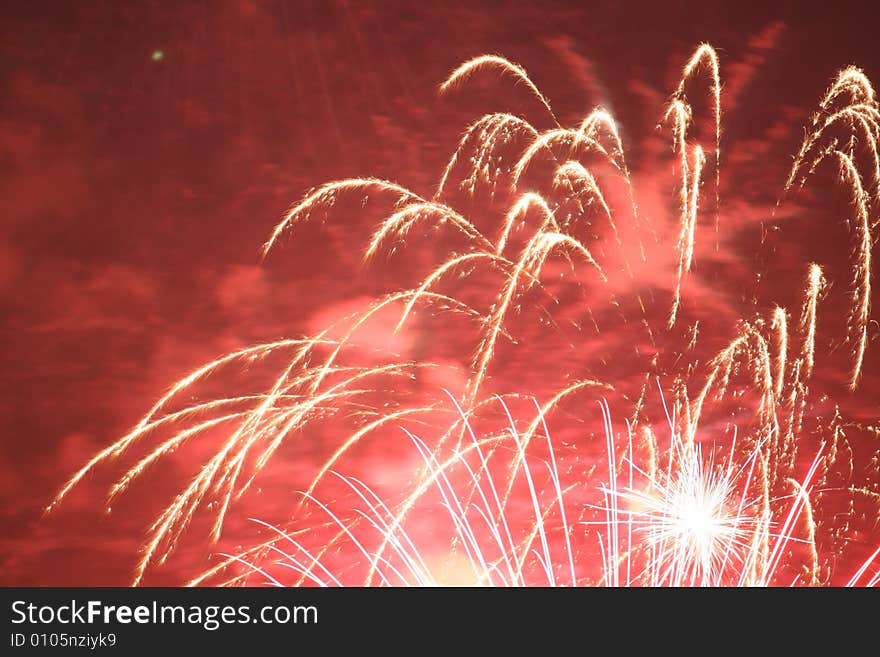 A Series of fireworks on July 4th