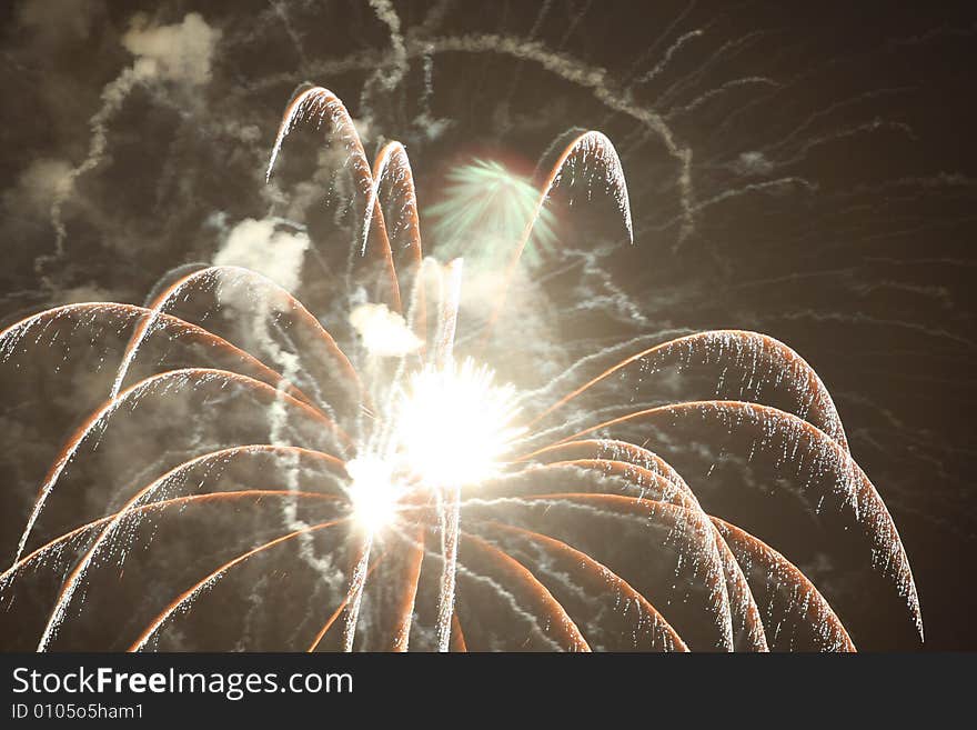 A Series of fireworks on July 4th