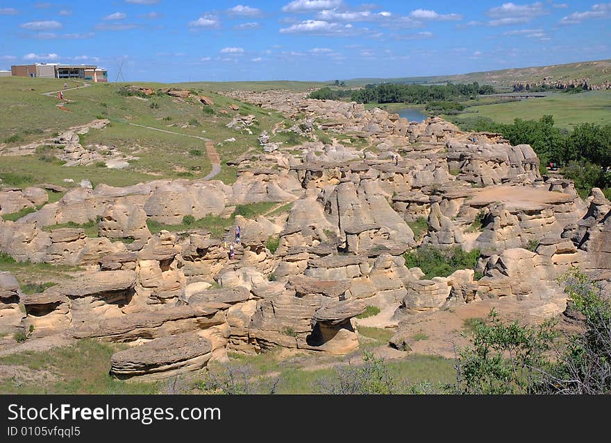 Hoodoos and sandstones field