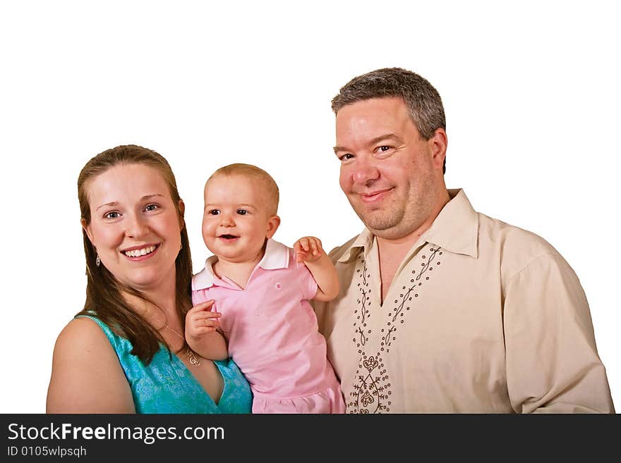 A nice couple with their first baby. A nice couple with their first baby