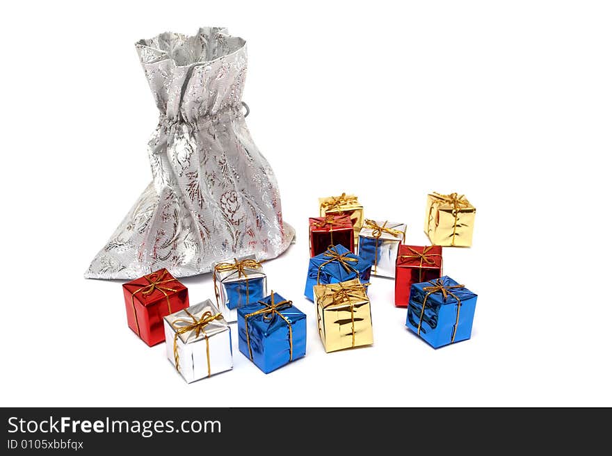 Gifts on a white background