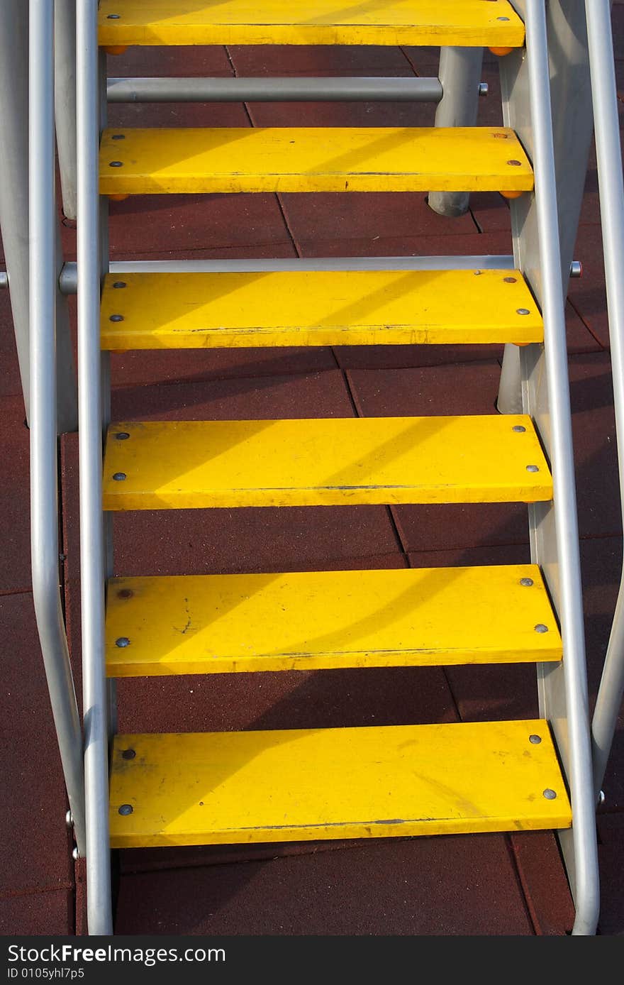 Yellow ladder on the children park