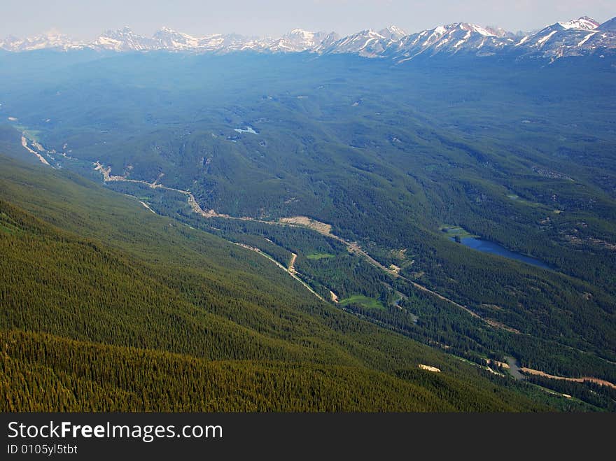 Bird view of highway near Jasper town