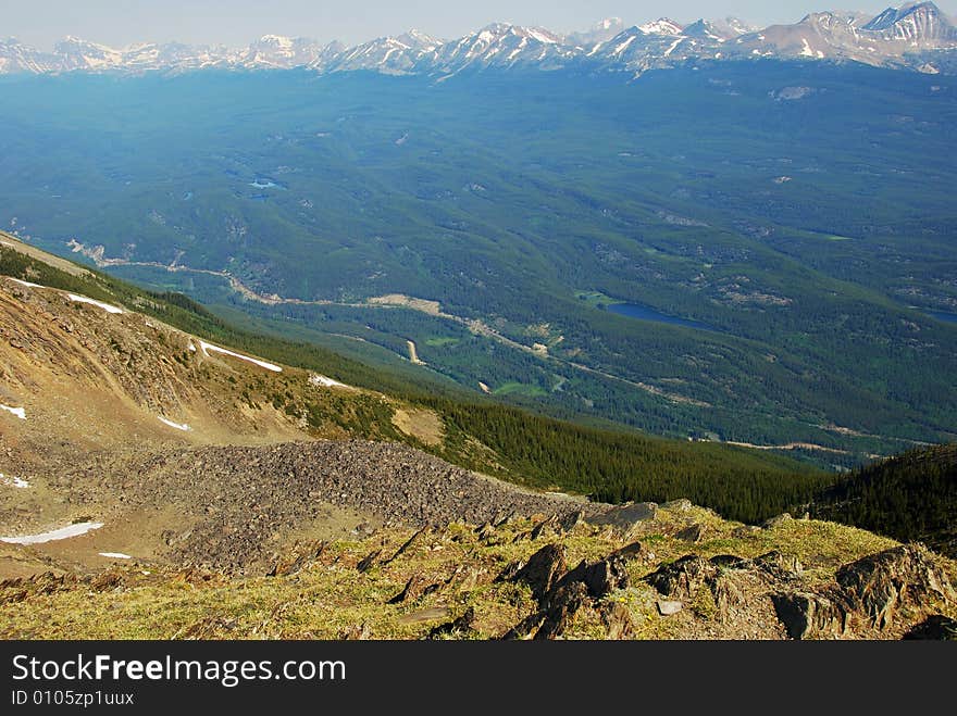 On the top of Mountain Whistler, Jasper National Park, Alberta Canada. On the top of Mountain Whistler, Jasper National Park, Alberta Canada