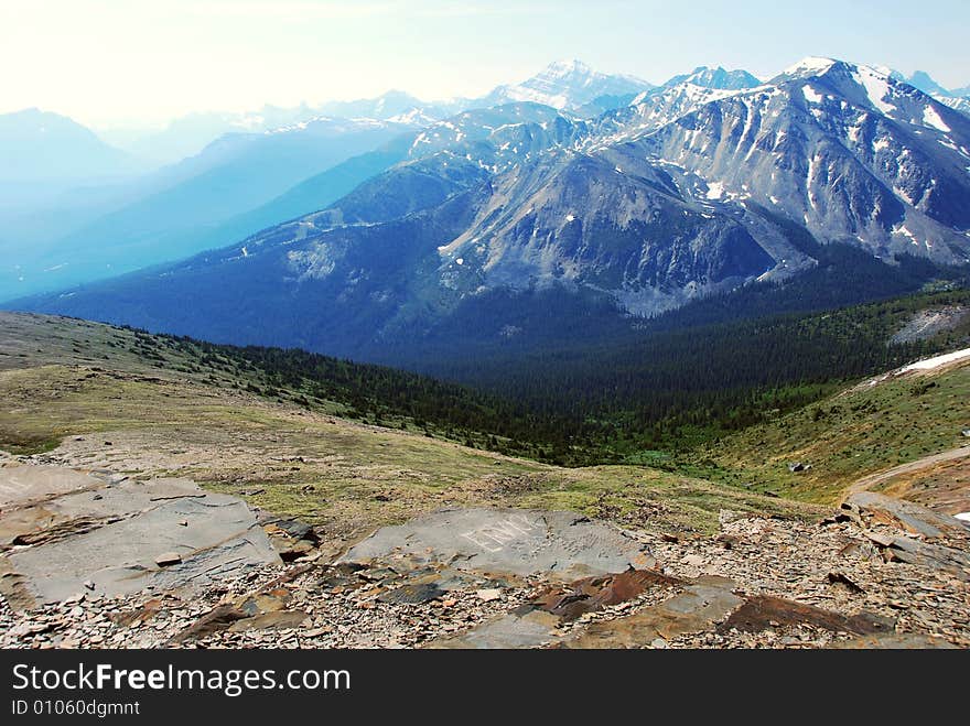 Snow mountain ranges from Mountain Whistler Jasper National Park Alberta Canada